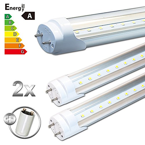 Świetlówka ledvero 10 X SMD LED lampa jarzeniowa świetlówka T8 G13 przezroczysta pokrywa 60 cm, 8 W, 800lm, ciepła biel, 2 szt. LDLM172
