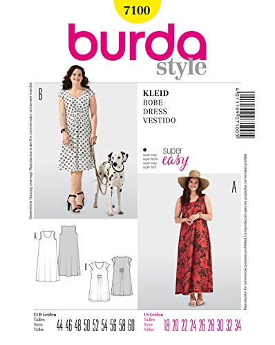 Burda burda wykrój letnia sukienka, linia A B7100