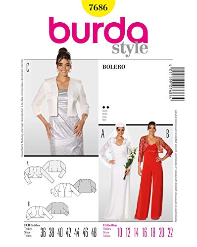 Burda Moderacji Wzorce  7686 Bolero i krótka kurtka B7686