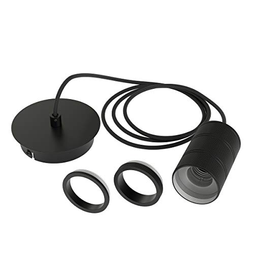 Calex Retro lampa wisząca, 1-pkt., czarna