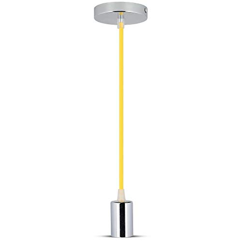V-TAC Oprawa Wisząca V-TAC Chrom Metal Żółty przewód VT-7338 5 Lat Gwarancji SKU 3793