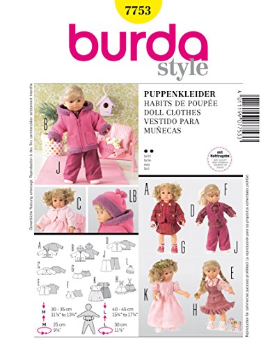 Burda Wykrój  7753 sukienka dla lalek B7753