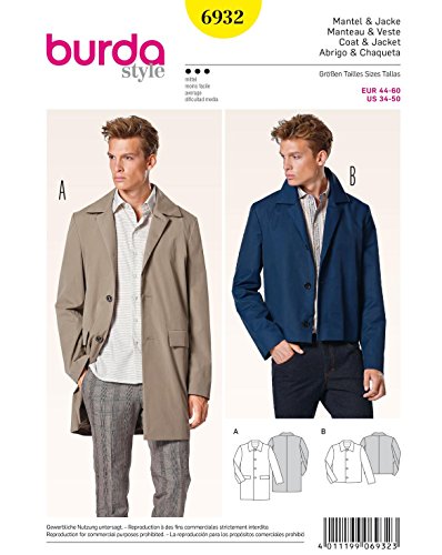 Burda burda wykrój płaszcz$17 Kurtka 6932 B6932