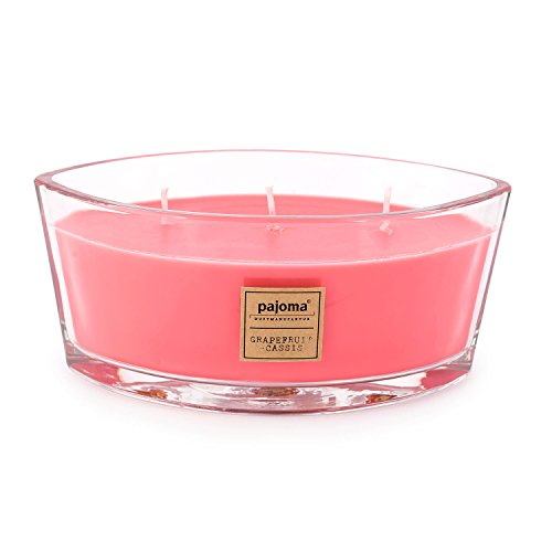 Pajoma Świeca zapachowa grejpfrut cassis, 500 g, w szkle z drewnianą pokrywką, edycja premium, na około 45 godzin