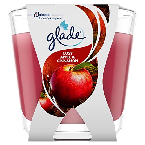 Glade Décor świeca zapachowa w szkle, jabłko i cynamon (jabłko i cynamon), 6 sztuk (6 x 70 g)