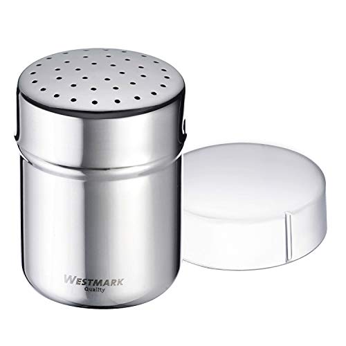 Westmark 69542260 przypraw dokładnego oczyszczania z pokrywą pojemnik na żywność, ze stali szlachetnej srebrny, 11,7 x 7,0 x 7,0 cm 69542260