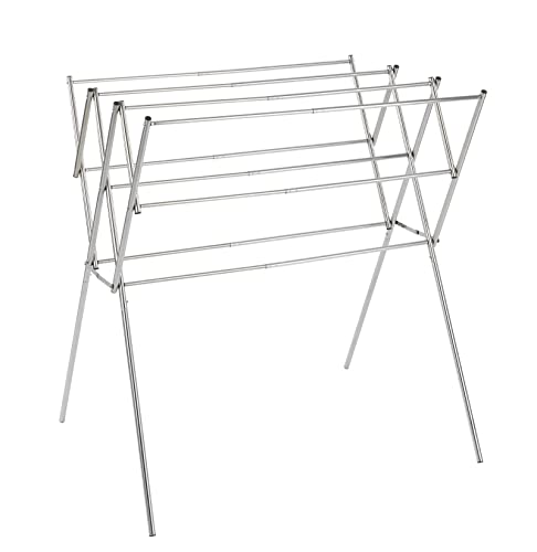 Wenko 3774017500 teleskopowa suszarka na pranie, z nierdzewnej stali szlachetnej, wymiary 5492 × 96,5 × 65,5 cm, z połyskiem 3774017500