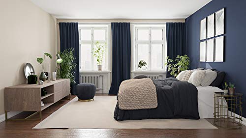 Homing blickdichter Verdunklungsvorhang Uni Gardine Vorhang Wohnzimmer Schlafzimmer Kinderzimmer Dekostoff, Blau, 1 Stück, H x B: 245 cm x 140 cm, 5491-46, 245 x 140 cm