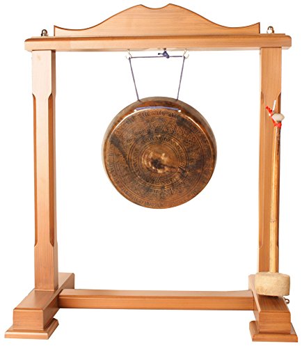 Exotic India Tybetański buddyjski statuetka gongu monastycznego, wielokolorowy, 28 x 46 x 56 cm