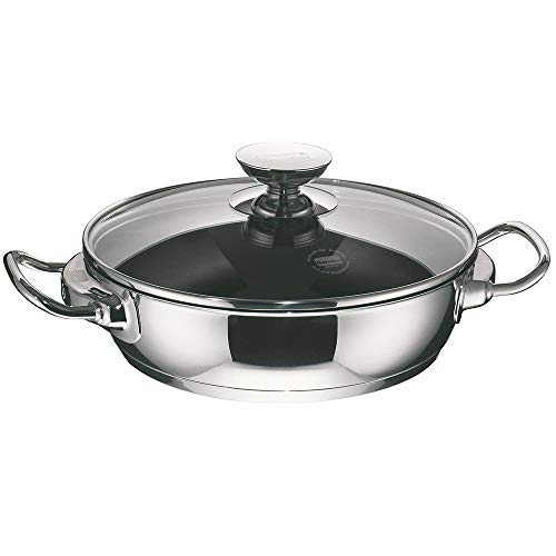 Berndes Injoy garnek do duszenia ze szklaną pokrywą, stal szlachetna, 28 cm 63678