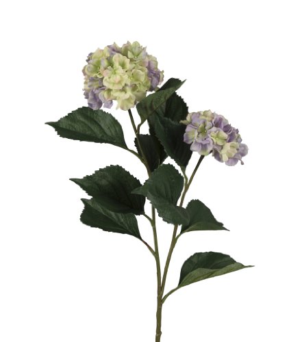 BELLAFIORA 01AMAZ0444123 sztuczne kwiaty, hortensja, 2 kwiaty, 1 m, niebieski/zielony