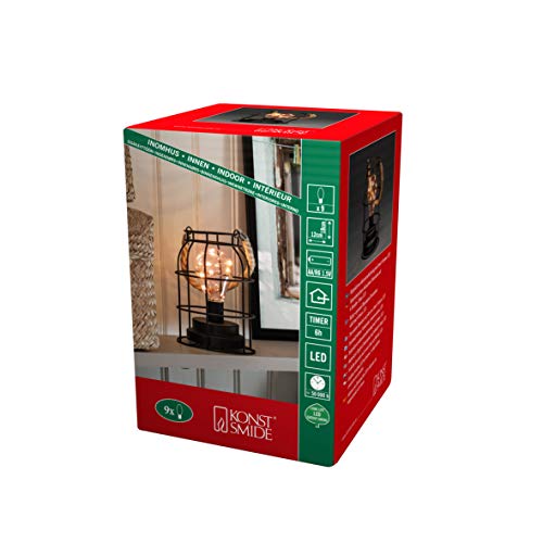 Konstsmide Lampa stołowa latarnia led 18 x 12 cm stal 0,576W czarny/bursztynowy twm_465983