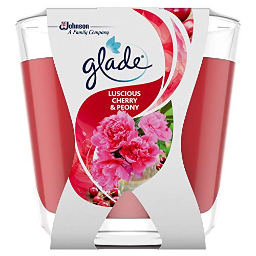 Glade Décor świeca zapachowa w szkle, Cherry & Peony (owocowa), 6 sztuk (6 x 70 g)