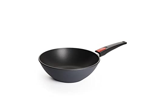 Woll Ze zdejmowanym Wok do kuchenek indukcyjnych, średnica 26 cm, wysokość 9 cm, z trzonkiem z odlewanego wełniany 11026dpi Diamond Lite 11026DPI