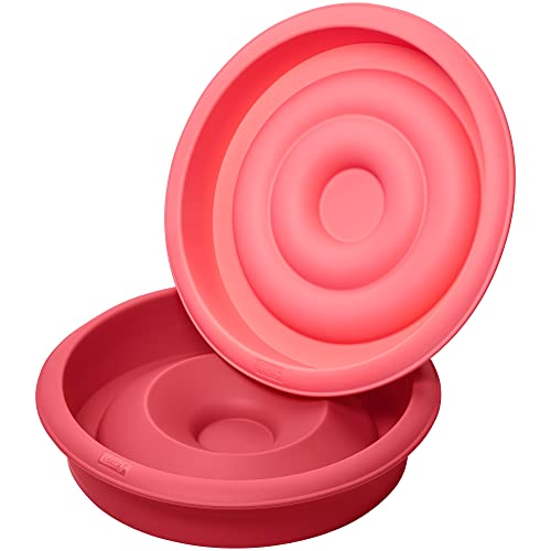 Lurch 85033 Flexi kształt okrągły z wypełnieniem z sercem -częściowa, 21 cm, silikonowe, rubinowy, 25 x 25 x 5 cm 85033