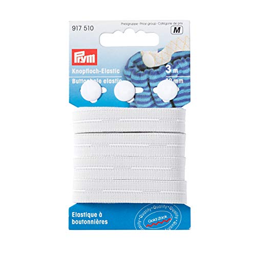 Prym Elastyczna Dziurka Z 3 Guzikami, Rozmiar 12 mm, Bialy