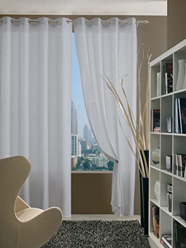 Home Collection TIF129 zasłona Tiffany poliester, szara, 140 x 280 cm