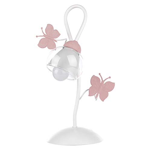 Lampa stołowa Butterfly z różową dekoracją