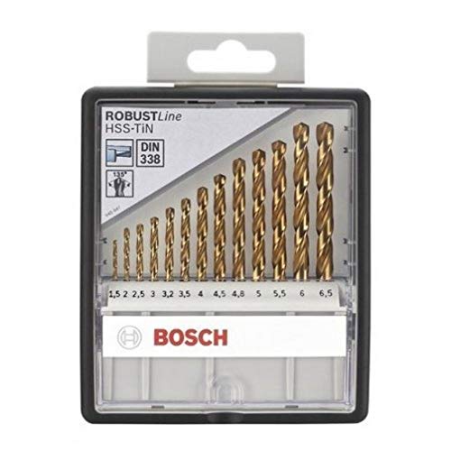 Bosch (O) 13-częściowy zestaw wierteł do metalu HSS-TiN Robust Line, 135°