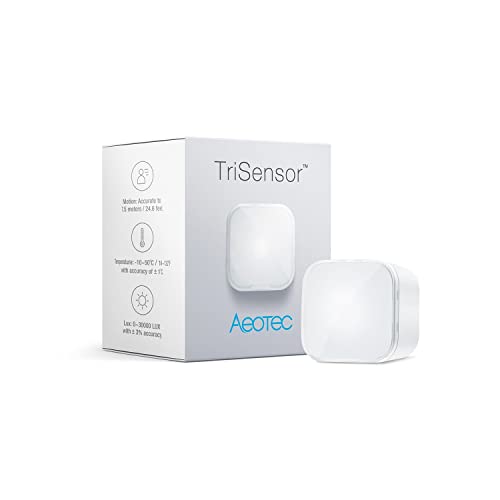 Aeotec TriSensor, Z-Wave Plus S2 czujnik ruchu, czujnik temperatury, czujnik światła, system bezpieczeństwa 3 w 1 do automatyki domu, zasilanie bateryjne