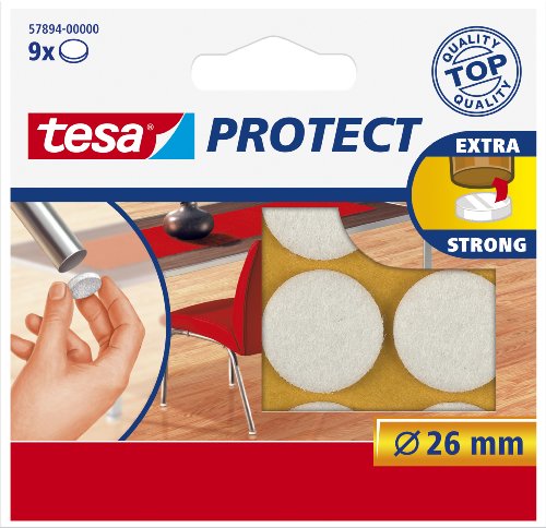 Tesa Podkładka filcowa VE9 57894-00000-00 26 mm biały 9 szt