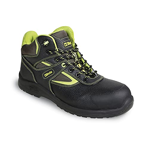 Wysokie buty z wodoodpornej skóry z nylonowymi wstawkami i odpornym na ścieranie wzmocnieniem w obszarze palców i szybkim strzępieniem – 44 mm.