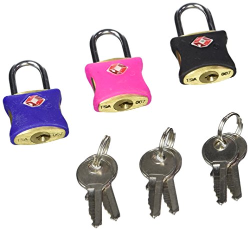 Tec Hit 428325 3 kłódka mosiądz 25 mm stojak na biżuterię 3 klucze