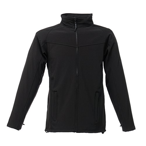 Regatta Męska kurtka z długim rękawem Interaktywna Uproar Softshellowa jednokolorowa golf kurtka z długim rękawem, czarna (wszystkie czarny), XXXXL (rozmiar producenta: 4XL) TRA642-00F