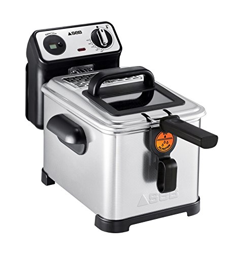 SEB Frytkownica Semi Tefal FR501000 Family Pro 3 l zimna strefa + bulaj + cyfrowy timer + regulowany termostat, 2400 W, 3 litry, czarna, stal nierdzewna 4 l cyfrowy timer srebrny