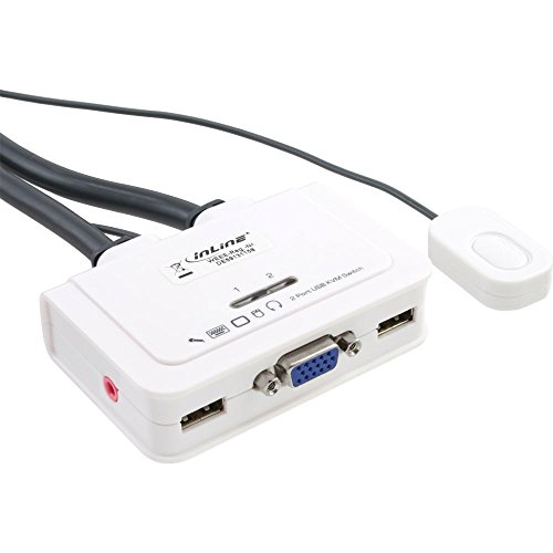 InLine Przełącznik przełącznik KVM USB 2 Port VGA z audio 60613I