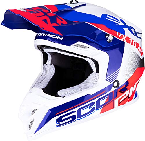 Scorpion 46-266-222-03, Pearl White-Blue Neon Red, S