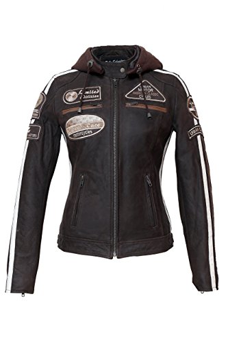 Urban Leather Miejska skórzana damska kurtka motocyklowa '58 Lady | kurtka rowerowa ze skóry jagnięcej | Regeneralna pancerz z certyfikatem CE na plecy, ramiona i łokcie UR-168