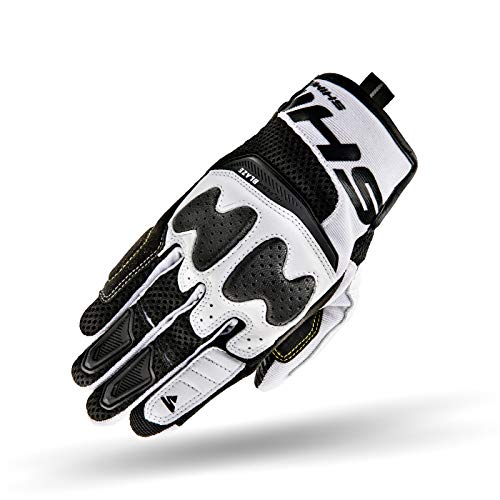 SHIMA BLAZE MEN WHITE, krótkie męskie rękawiczki motocyklowe, Touring Cross Quad lato skórzane, białe, rozmiar S