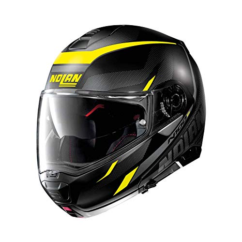 Nolan N100-5 Lumiere N-Com kask z klapą, czarny, matowy/żółty, XS (55)