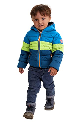 Killtec bluza zimowa dla chłopców Hipsy Mini o wyglądzie puchu z kapturem, błękitna, 98/104, niebieski, 98/104 32665-000-00808-98/104