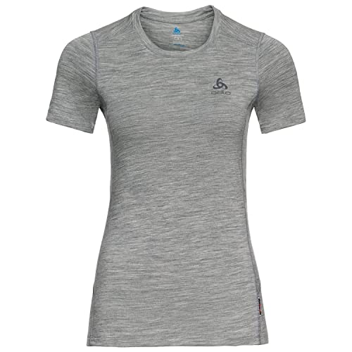 Odlo Odlo Damski T-shirt Bl Top Crew Neck S/S Merino 200 szary Grey Melange - Grey Melange XL 110821