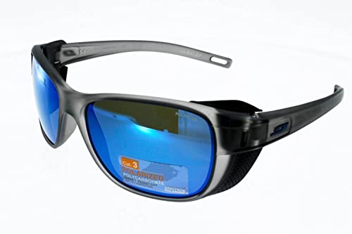 Julbo Camino Polarized 3CF Okulary przeciwsłoneczne, matt black/black/grey flash blue 2021 Okulary polaryzacyjne J5019414