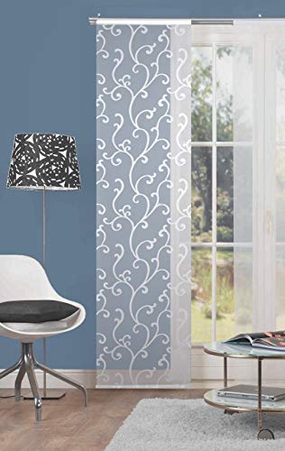 Home Fashion Home fashion 84025 | firany przesuwne arol | przeźroczysty woal z wzorem Scherli-| 245 x 60 cm (wys. x szer.) | Kolor: biały 084025-1001