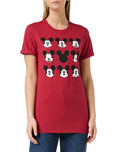 Disney Damska koszulka z myszką Miki, Czerwony (Cardinal Red Car), XL