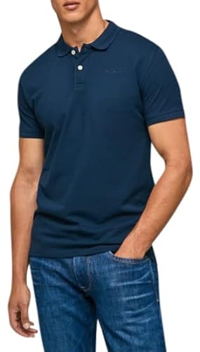 Pepe Jeans Męska koszulka polo Vincent N, Niebieski (granatowy), XXL