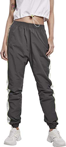 Urban Classics Klasyczne spodnie damskie Piped Track Pants, Darkshadow/Electriclime, XL