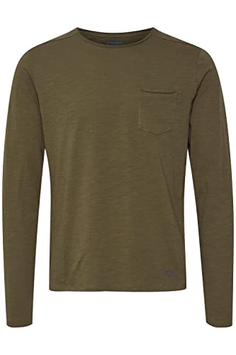 Blend BHBHNICOLAI Tee l.s. Tee l.s. męska koszulka z długim rękawem ze 100% bawełny, zielony (Dusty Green 70595), XXL