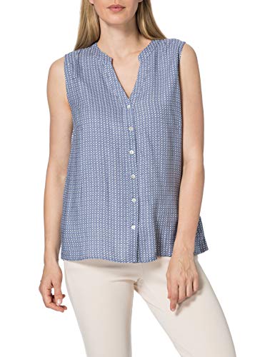 Blue Seven Damska bluzka z nadrukiem na całej powierzchni, Henley, 524 Niebieski Orig, 42 PL