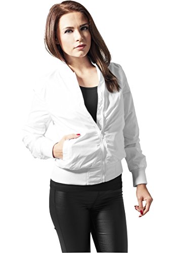 Urban Classics Damska kurtka bomberka, lekka kurtka lotnicza dla kobiet, w wielu kolorach, rozmiary XS-XL, Blanc (White 220), L