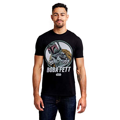 Star Wars T-shirt męski retro Boba, czarny (Black BLK), XXL