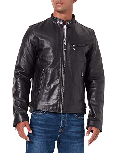 Schott NYC Lc940D męska kurtka skórzana, czarny (Black 90), M