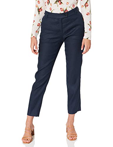 BRAX Damskie spodnie w stylu Maron lniane spodnie, indygo, 34W / 30L