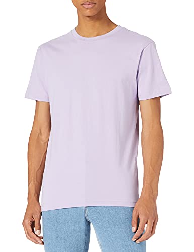 Build your Brand Męski T-shirt z okrągłym dekoltem, basic, męski, z bawełny, z okrągłym dekoltem, dostępny w wielu kolorach, rozmiary XS-5XL, fioletowy, 4XL