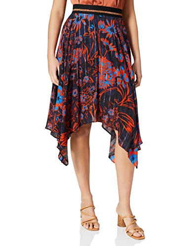 Desigual Damska spódnica Fal_itaca, czerwony (Sunset 7026), S