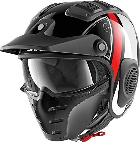 Kask motocyklowy Shark X-DRAK TERRENCE KWR, czarny/biały/czerwony, XS